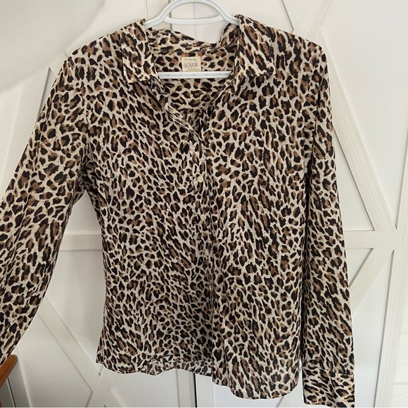 J. Crew Leopard Print Button-Down Shirt - Picture 2 of 13